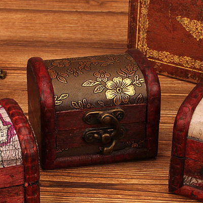 Retro Wooden Jewelry Storage Treasure Chest with Latch Clasps for Trinkets CON-CL0001-12-1