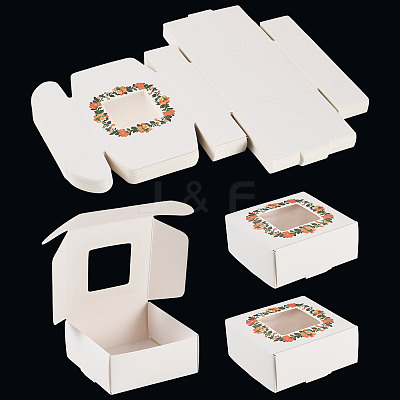White Cardstock Flower Printed Paper Packaging Mailer Boxes CON-TAC0022-01-1