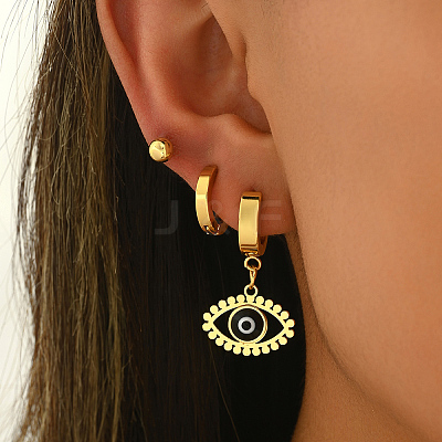 3 Pairs 3 Styles 201 Stainless Steel Earrings Sets QS4475-3-1