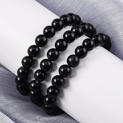 Natural Rainbow Obsidian Stretch Bracelets BJEW-F315-8mm-1