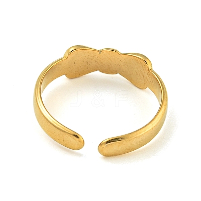 Ion Plating(IP) 304 Stainless Steel Cuff Open Rings RJEW-K283-09G-1