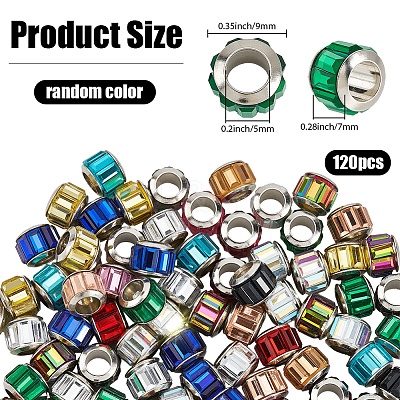 120Pcs Glass European Beads GPDL-PA0001-01-1