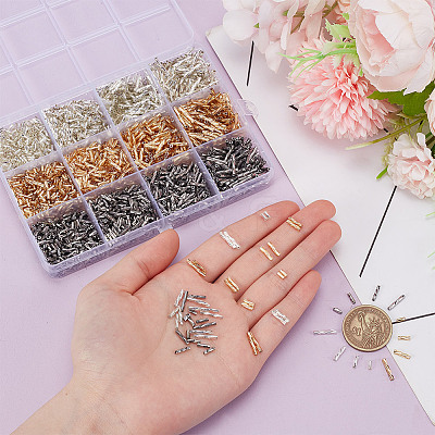 120G 12 Styles Glass Twisted Bugle Beads SEED-HY0001-23-1