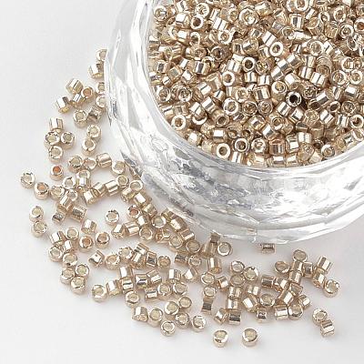 Plated Glass Bugle Beads SEED-R043-11-1