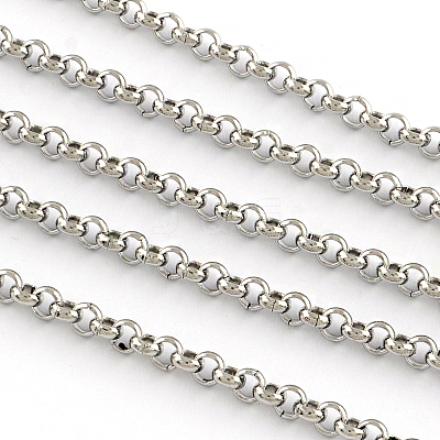 Tarnish Resistant 201 Stainless Steel Unwelded Rolo Chains CHS-R008-17-1