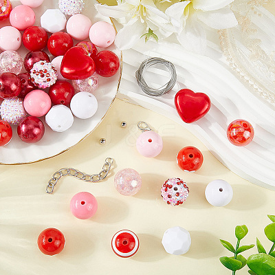 50Pcs Mixed Styles Acrylic Beads Sets SACR-PA0001-22-1