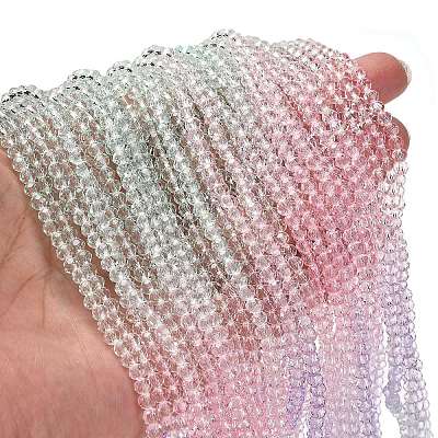 Transparent Painted Glass Beads Strands DGLA-A034-T3mm-A23-1