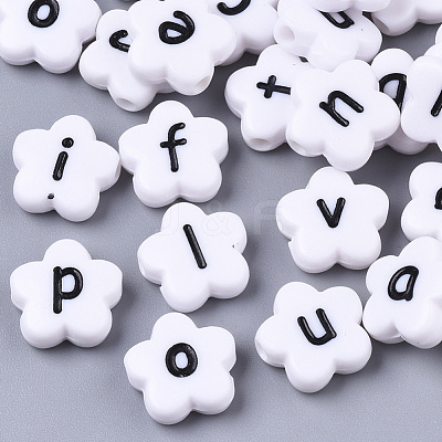 Opaque Spray Painted Acrylic Beads SACR-N009-21-1