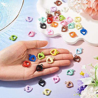 50Pcs Baking Paint Acrylic Pendants OACR-TA0004-83D-1