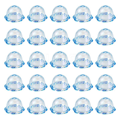 30Pcs UV Plating Acrylic Bead Caps PACR-TA0001-20B-1
