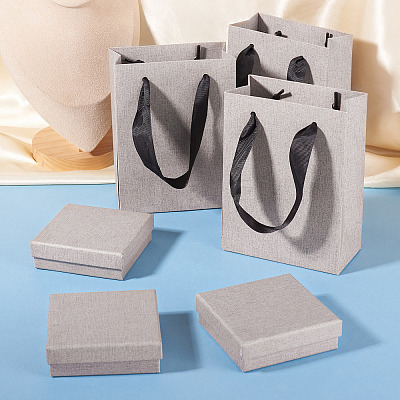 3Pcs Square Paper Jewelry Display Cases CON-TA0001-39D-02-1