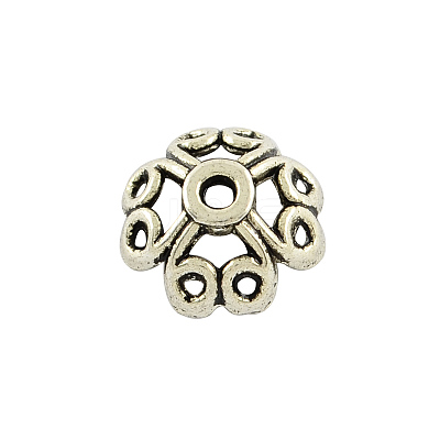 Tibetan Style Alloy 4-Petal Bead Caps LS-TIBE-0561-AS-FF-1