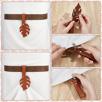 4Pcs PU Leather Skirt Hikes Clips AJEW-PH0007-98B-1