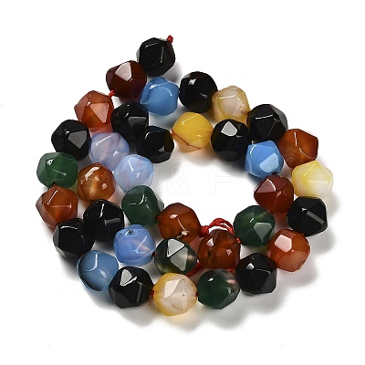 Dyed Natural Agate Beads Strands G-G203-08D-1