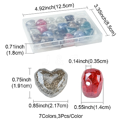 21Pcs 7 Colors Transparent Acrylic Beads OACR-FS0001-94-1