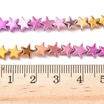 Gradient Color Electroplated Synthetic Non-magnetic Hematite Beads Strands G-A263-F01-03-1