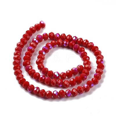 Electroplate Opaque Solid Color Glass Beads Strands EGLA-A034-P4mm-L04-1