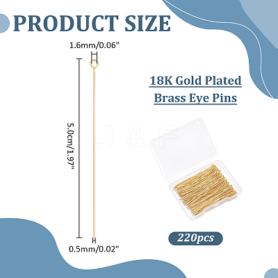 220Pcs Brass Eye Pins KK-ME0004-64-1