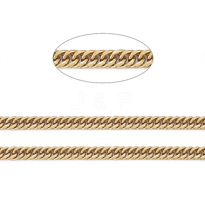 3.28 Feet Ion Plating(IP) 304 Stainless Steel Diamond Cut Curb Chains X-CHS-F013-02G-1