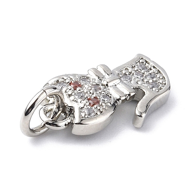 Brass Micro Pave Cubic Zirconia Charms ZIRC-F131-07P-1