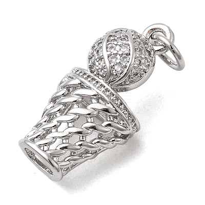 Brass Micro Pave Cubic Zirconia Pendants KK-H092-09B-P-1