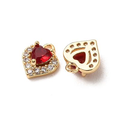 Valentine's Day Brass Micro Pave Cubic Zirconia Charms CU-K002-38G-C-1