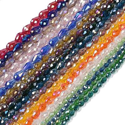 Transparent Electroplate Glass Beads Strands EGLA-N013-T6mm-B-M-1