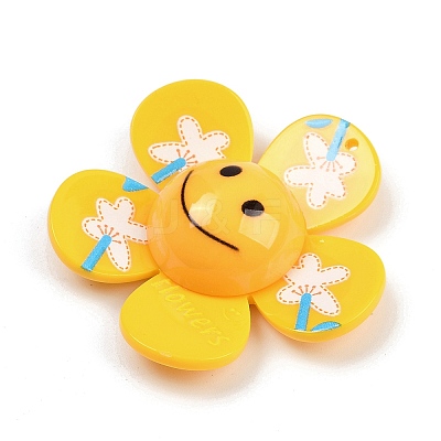 Opaque Printed Acrylic Big Pendants MACR-I035-01E-1