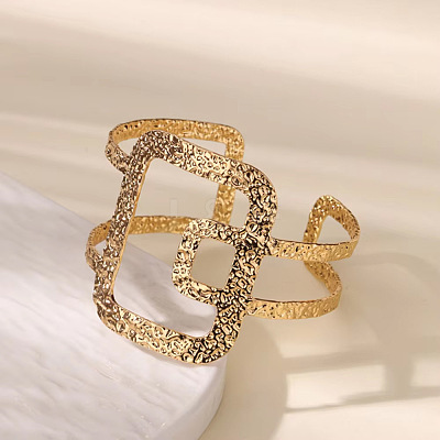 304 Stainless Steel Cuff Bangles BJEW-B135-01D-G-1