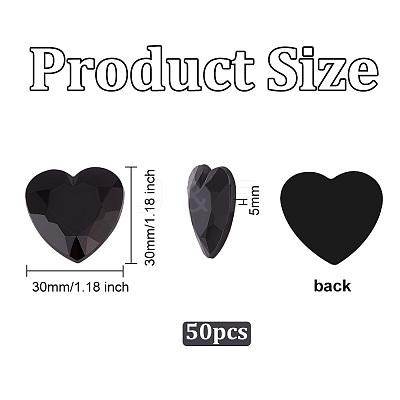 50Pcs Flat Back Acrylic Rhinestone Cabochons OACR-OC0001-18B-1