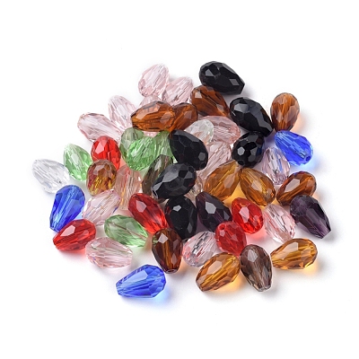 Mixed Faceted Glass Beads X-GLAA-R024-11x8mm-M-1