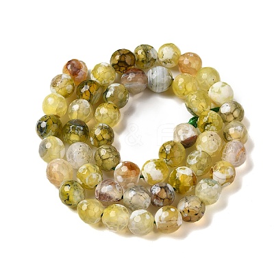 Dyed & Heated Natural Fire Crackle Agate Beads Strands G-P539-C01-01-1
