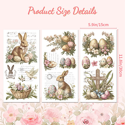 3 Sheets 3 Styles PVC Waterproof Decorative Stickers DIY-WH0404-593-1