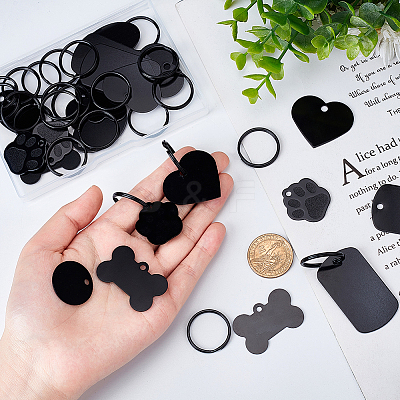 24Pcs 6 Style Aluminium Pendants ALUM-GA0001-03-1