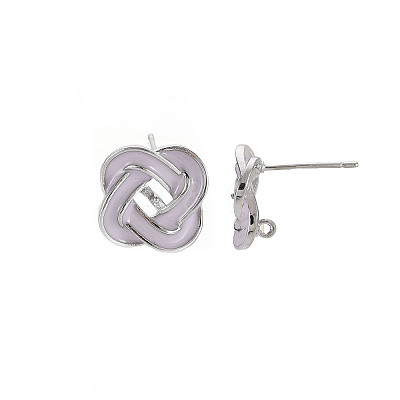 Brass with Enamel Earring Findings KK-S356-623P-NF-1