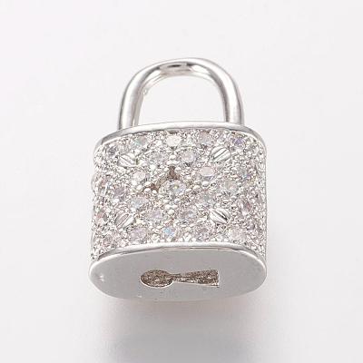 Brass Micro Pave Cubic Zirconia Pendants ZIRC-K060-08P-1