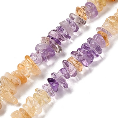 Natural Citrine & Amethyst Beads Strands G-L610-A06-B01-1