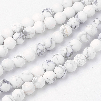Natural Howlite Bead Strands G-G735-66F-6mm-1