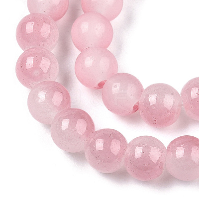 Baking Paint Imitation Jade Glass Round Bead Strands DGLA-N003-8mm-04-1