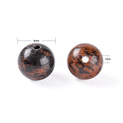 100Pcs 8mm Natural Mahogany Obsidian Round Beads DIY-LS0002-03-1