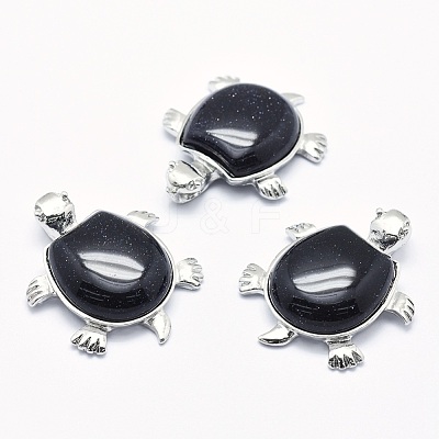 Synthetic Blue Goldstone Pendant G-G759-B08-1