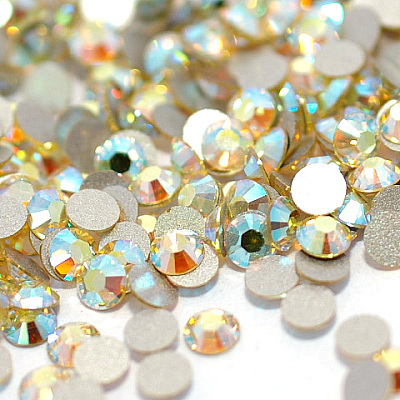 Glass Flat Back Rhinestone RGLA-C002-SS16-213AB-1