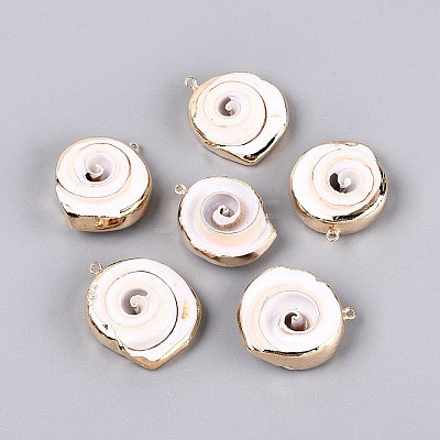 Electroplated Natural Shell Pendants BSHE-Q020-04-1