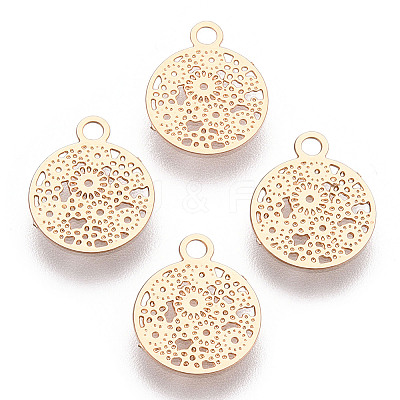 Rack Plating Brass Filigree Charms KKC-T001-48KC-1
