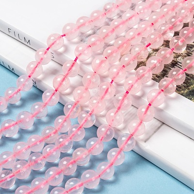 Natural Rose Quartz Beads Strands G-C076-8mm-3-1