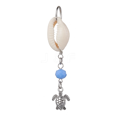 4Pcs 4 Styles Natural Cowrie Shell Pendant Decorations HJEW-JM01777-S-1