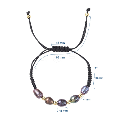 Braided Bead Bracelets BJEW-JB04820-02-1