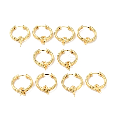 Brass Ring Hoop Earring Findings KK-G434-03G-1