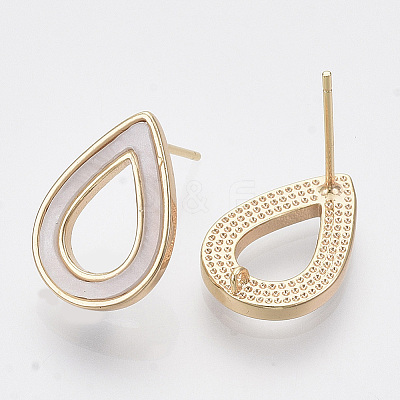 Brass Stud Earring Findings LS-KK-T054-43G-NF-1