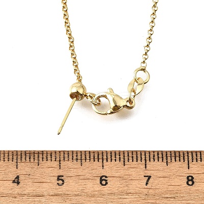 Brass Rolo Chain Adjustable Slider Necklaces NJEW-E157-05G-1